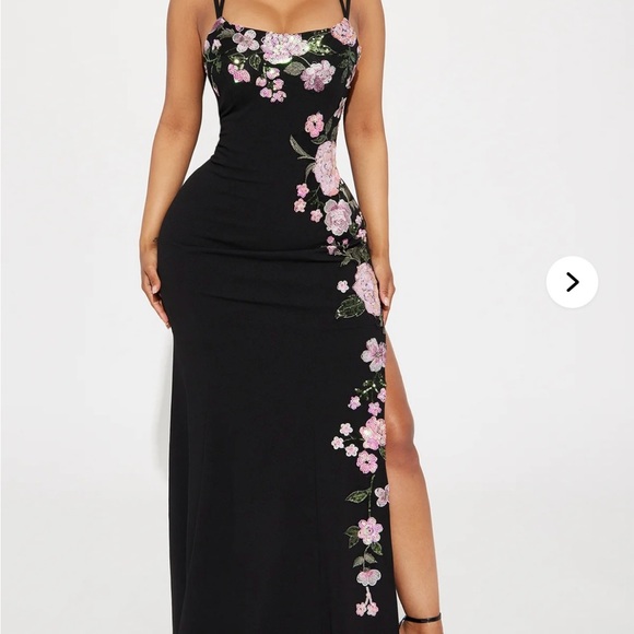Black Floral Maxi Dress - Picture 3 of 3